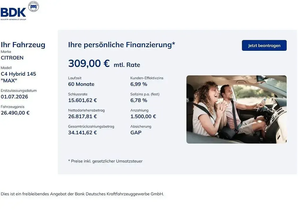 Neu Citroën C4 136 PS (100 kW) 2026 Grau SUV