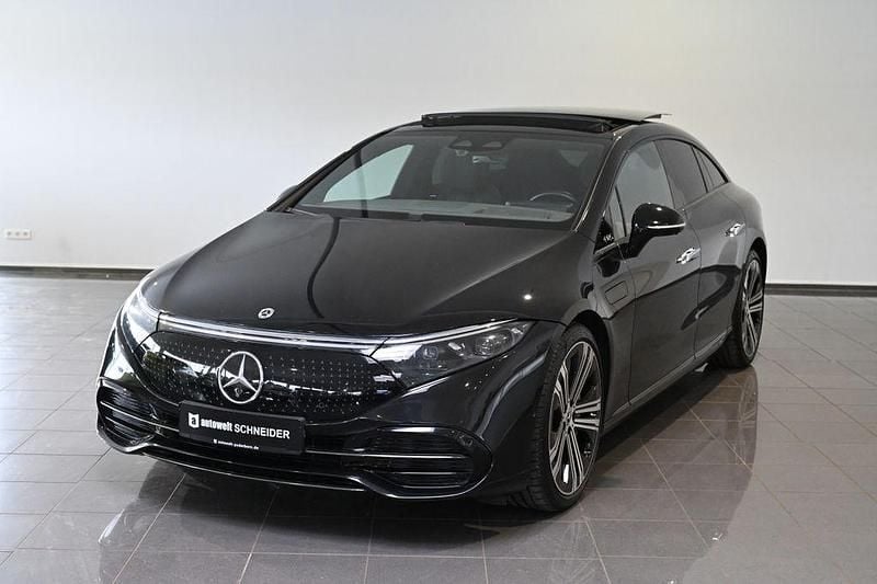 Schwarz obsidianschwarz metallic (metallic) Gebraucht 2022 Mercedes EQS450+ Premium Plus Limousine | 49.750 € (Superpreis) - Bild 1/4