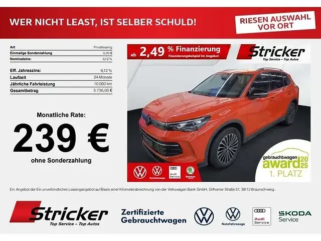 Gebraucht VW Tiguan Goal 150 PS (110 kW) 2025 Persimmon red metallic (metallic) SUV