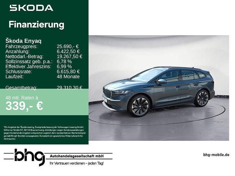 Grau Gebraucht 2021 Skoda Enyaq iV SUV | 25.690 € (Etwas zu teuer) - Bild 1/4
