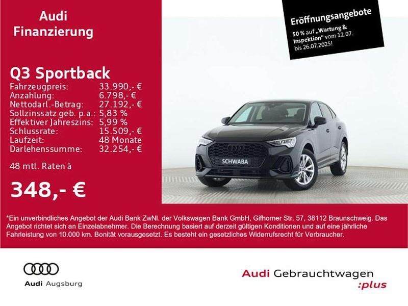 Mythosschwarz metallic Gebraucht 2023 Audi Q3 S-Line SUV | 33.990 € (Fairer Preis) - Bild 1/4