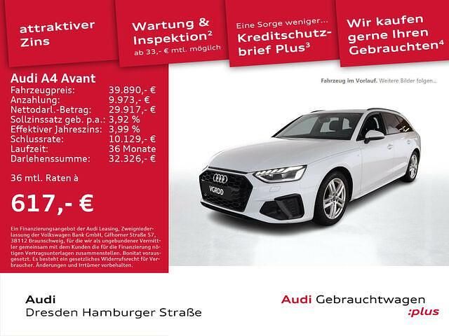 Gletscherweiß metallic Gebraucht 2024 Audi A4 S-Line Kombi | 39.890 € (Teuer) - Bild 1/2