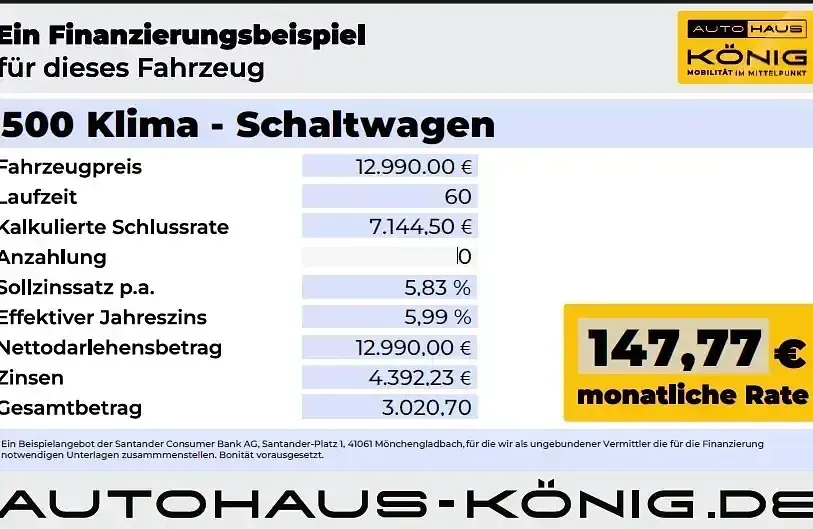 Gebraucht Fiat 500 69 PS (50 kW) 2023 Gelato weiß (5ca) Kleinwagen
