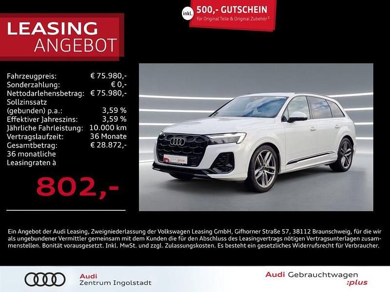 Gletscherweiß metallic Gebraucht 2024 Audi Q7 S-Line SUV | 75.980 € (Etwas zu teuer) - Bild 1/2