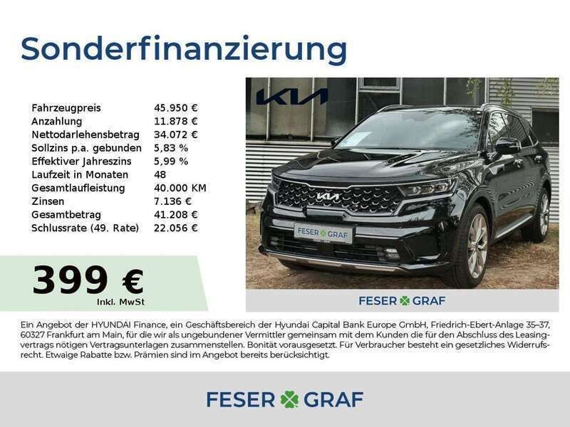 Auroraschwarz Gebraucht 2024 Kia Sorento Premium SUV | 45.950 € (Guter Preis) - Bild 1/4