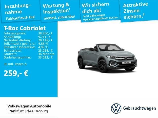 Petroleum blue metallic schwarz Gebraucht 2024 VW T-Roc R-line SUV | 38.850 € - Bild 1/2