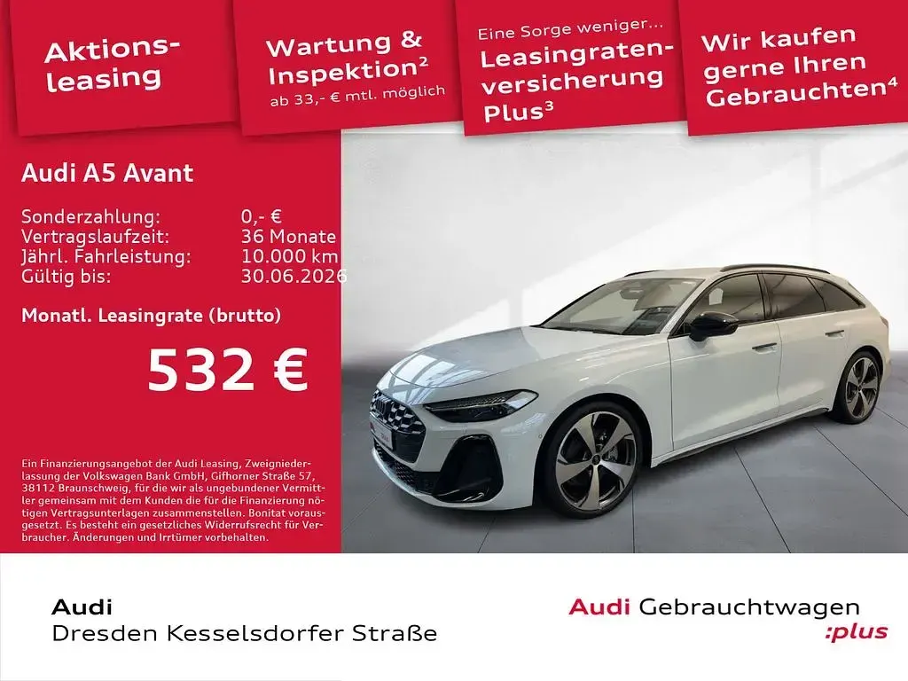Gebraucht Audi A5 Sport 150 PS (110 kW) 2024 Gletscherweiß metallic Kombi