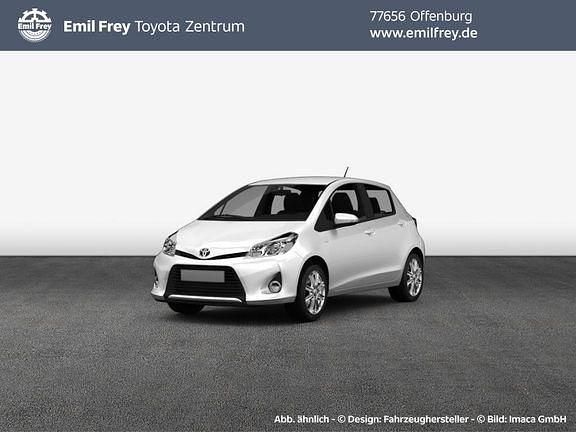 Schneeweiß Gebraucht 2014 Toyota Yaris Hybrid Comfort Limousine | 9.890 € (Fairer Preis) - Bild 1/4