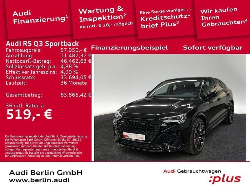 Mythosschwarz metallic Gebraucht 2022 Audi RS Q3 Sportback Ambiente SUV | 57.950 € (Fairer Preis) - Bild 1/3