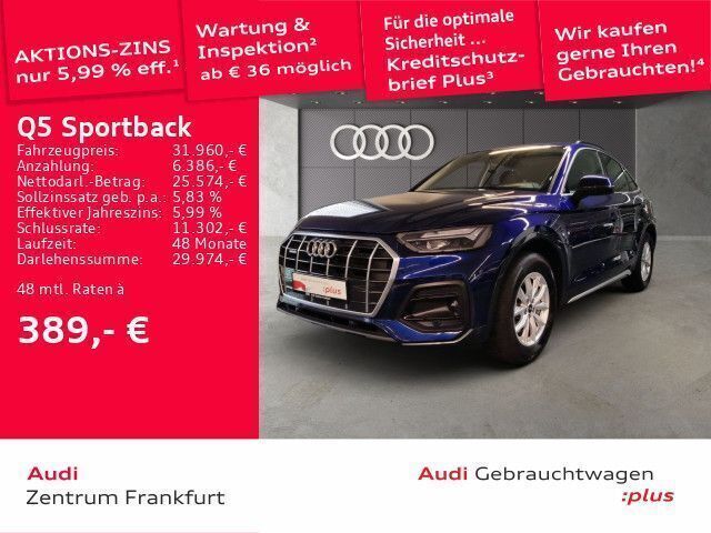 Blau Gebraucht 2021 Audi Q5 Sportback Advanced SUV | 31.960 € (Guter Preis) - Bild 1/2