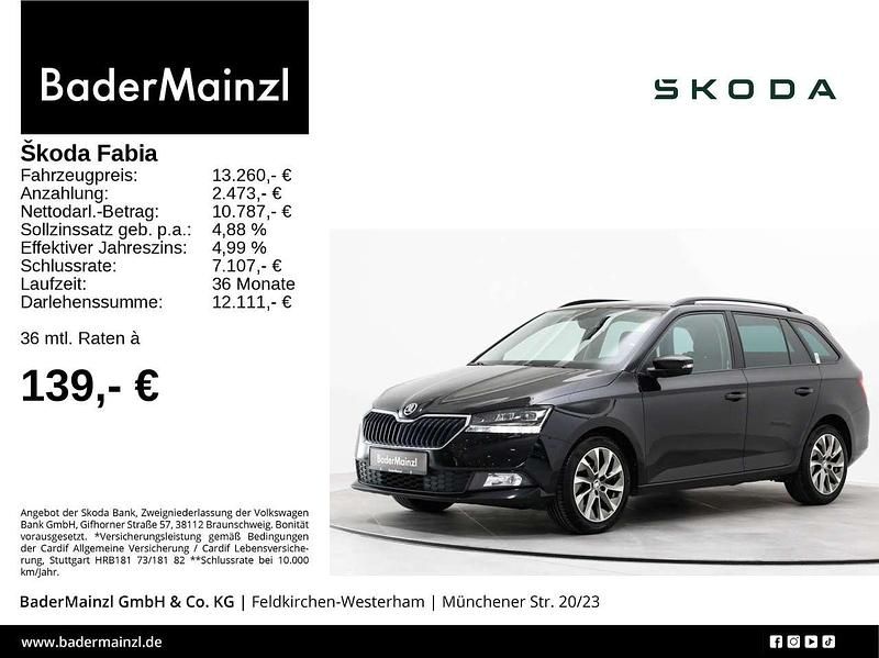 Schwarz Gebraucht 2022 Skoda Fabia Ambition Kombi | 13.260 € (Fairer Preis) - Bild 1/2