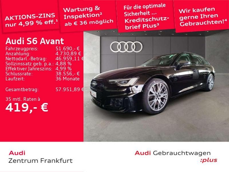 Brillantschwarz/brillantschwar Gebraucht 2024 Audi S6 Sport Kombi | 51.690 € - Bild 1/3