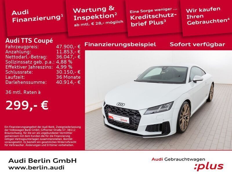 Gletscherweiß metallic Gebraucht 2023 Audi TTS Sport Coupé | 47.900 € (Fairer Preis) - Bild 1/3