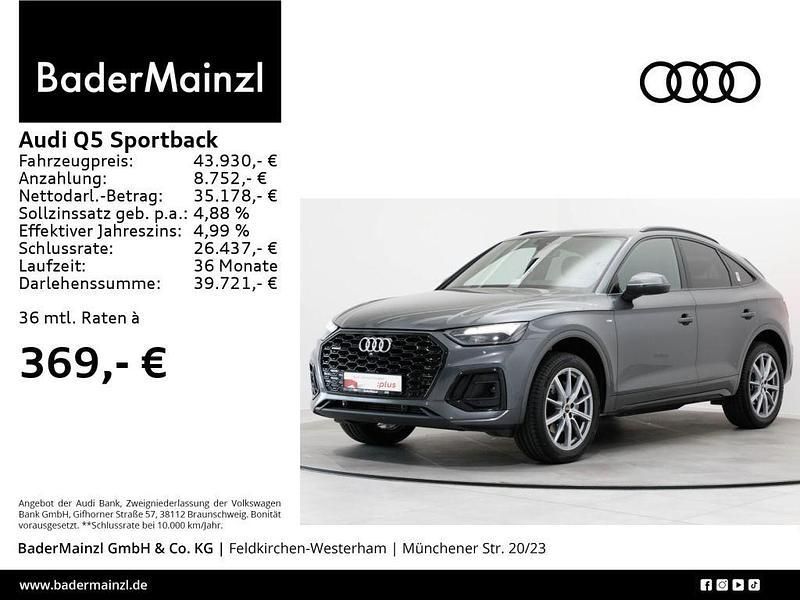 Daytonagrau perleffekt (metallic) Gebraucht 2023 Audi Q5 Sportback Sport SUV | 42.630 € (Superpreis) - Bild 1/3