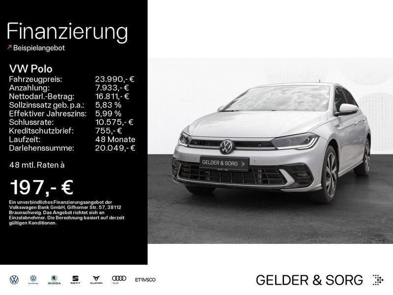 Reflexsilber metallic Gebraucht 2024 VW Polo R-line Kleinwagen | 24.190 € (Guter Preis) - Bild 1/4