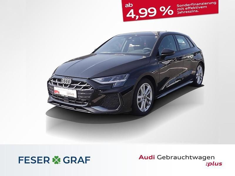 Mythosschwarz metallic Gebraucht 2024 Audi A3 Sportback Ambiente Limousine | 30.980 € (Guter Preis) - Bild 1/4