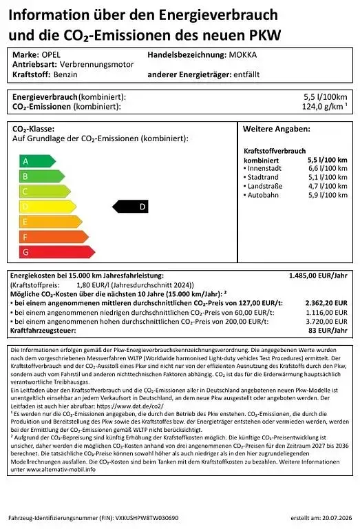 Gebraucht Opel Mokka Edition 136 PS (100 kW) 2026 SUV
