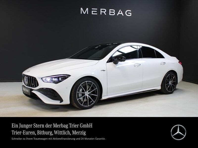 Unilack polarweiß Gebraucht 2024 Mercedes CLA35 AMG Premium Plus Coupé | 51.760 € (Fairer Preis) - Bild 1/4