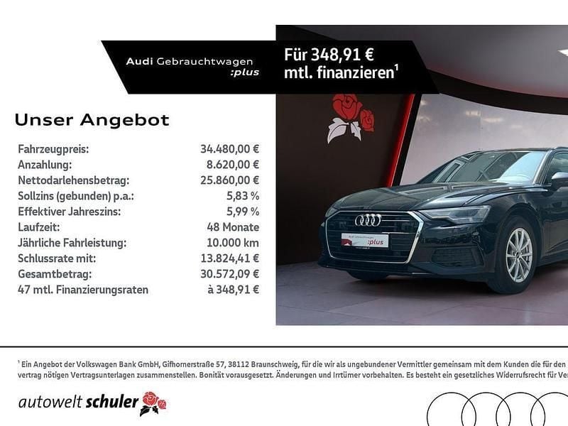 Brillantschwarz Gebraucht 2022 Audi A6 Premium Kombi | 31.490 € (Fairer Preis) - Bild 1/4