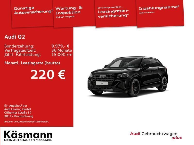 Mythosschwarz metallic Gebraucht 2024 Audi Q2 S-Line SUV | 34.990 € (Fairer Preis) - Bild 1/4