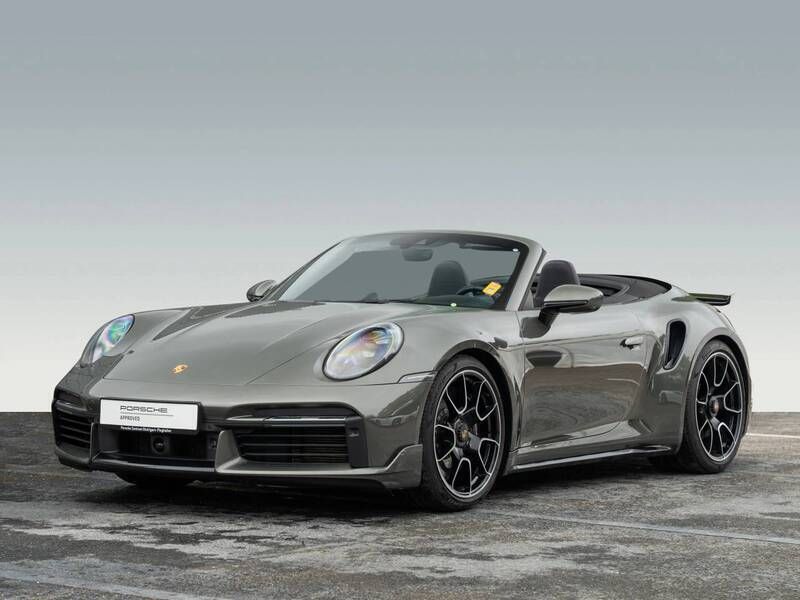 Aventuringrünmetallic Gebraucht 2021 Porsche 911 Turbo S Cabrio | 241.900 € - Bild 1/4