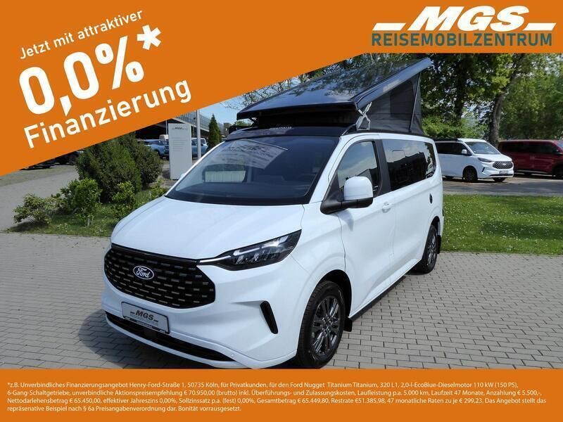 Frozen white Neu 2025 Ford Tourneo Custom Nugget Limousine | 68.950 € (Teuer) - Bild 1/4