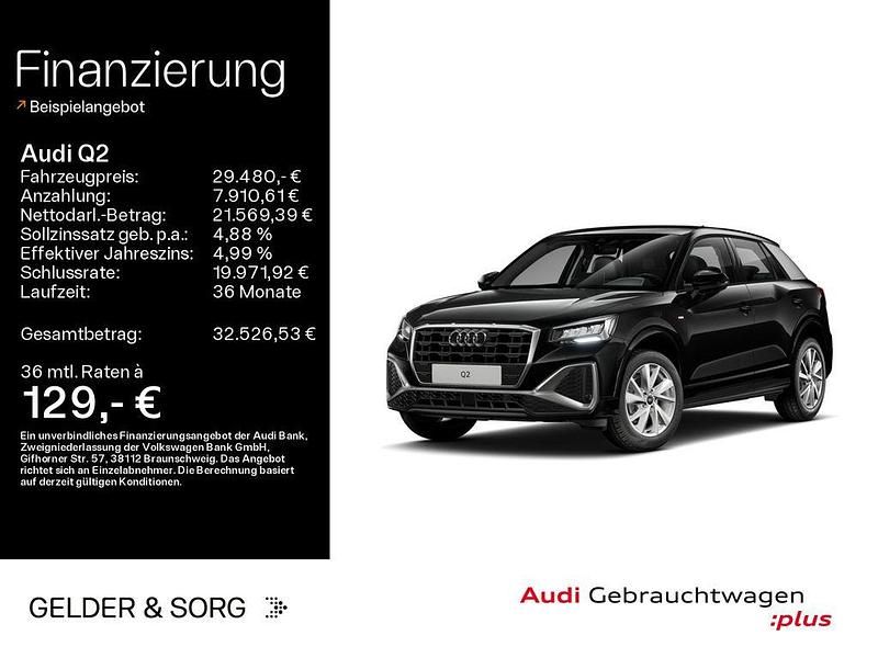 Mythosschwarz metallic Gebraucht 2025 Audi Q2 S-Line SUV | 29.480 € (Fairer Preis) - Bild 1/3