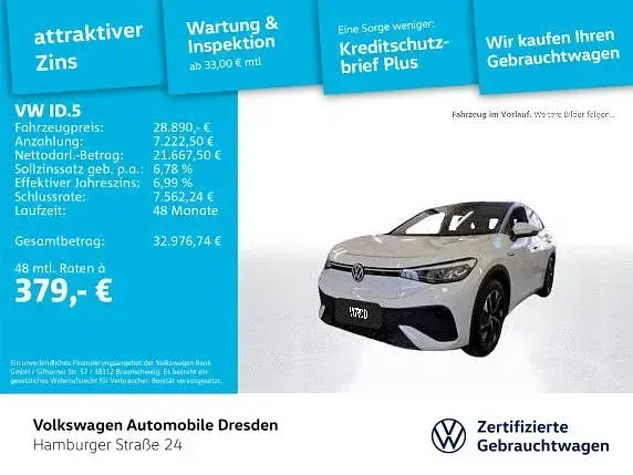 Gebraucht VW ID.5 Pro Performance 150 kW (204 PS) 2023 Blanco nevada/schwarz SUV