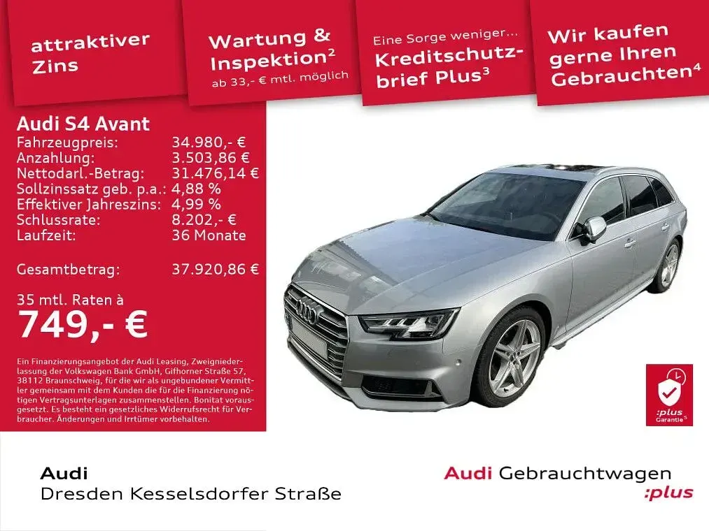Gebraucht Audi S4 Design 354 PS (260 kW) 2017 Florettsilber metallic Kombi