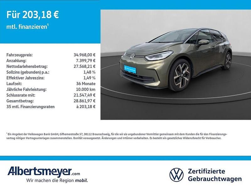 Grün Gebraucht 2023 VW ID.3 Pro Kleinwagen | 34.968 € - Bild 1/4