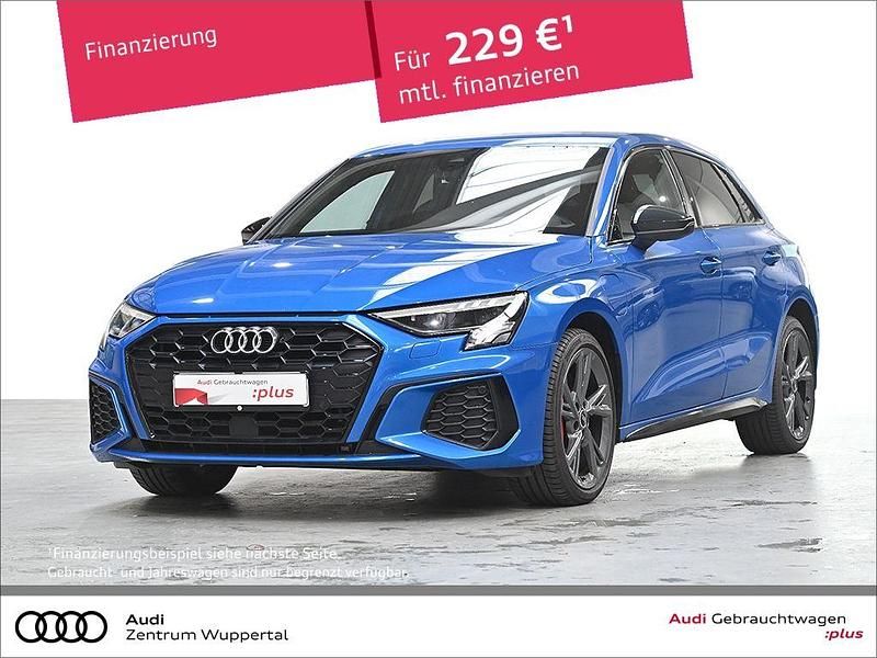Blau Gebraucht 2021 Audi A3 Sportback e-tron S-Line Limousine | 27.599 € (Etwas zu teuer) - Bild 1/3