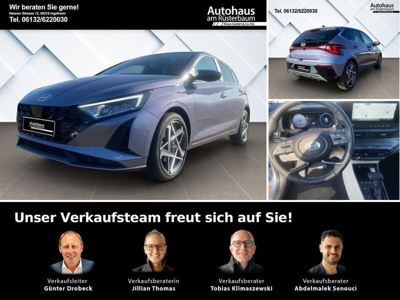 Blue metallic Gebraucht 2025 Hyundai i20 Prime Kleinwagen | 24.880 € (Etwas zu teuer) - Bild 1/4