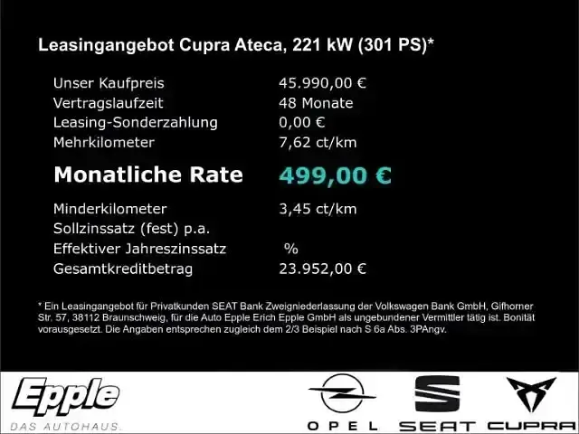 Gebraucht Cupra Ateca VZ 300 PS (220 kW) 2025 Schwarz SUV
