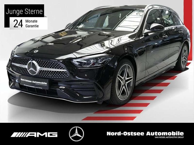 Metalliclack obsidianschwarz Gebraucht 2024 Mercedes C220 AMG Kombi | 38.290 € (Fairer Preis) - Bild 1/4
