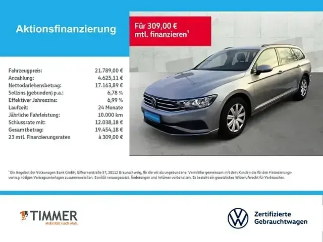 Używany VW Passat Conceptline 150 KM (110 kW) 2022 Srebrny Sedan/Limuzyna