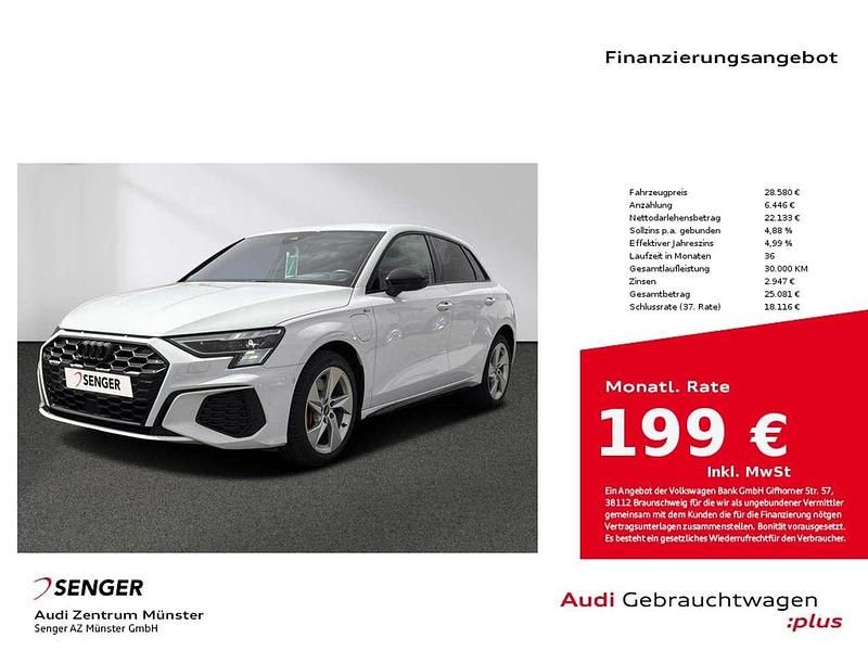 Ibisweiß Gebraucht 2022 Audi A3 e-tron S-Line Kleinwagen | 28.580 € (Fairer Preis) - Bild 1/4