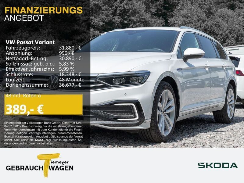 Weiß Gebraucht 2023 VW Passat GTE Kombi | 31.880 € (Superpreis) - Bild 1/4