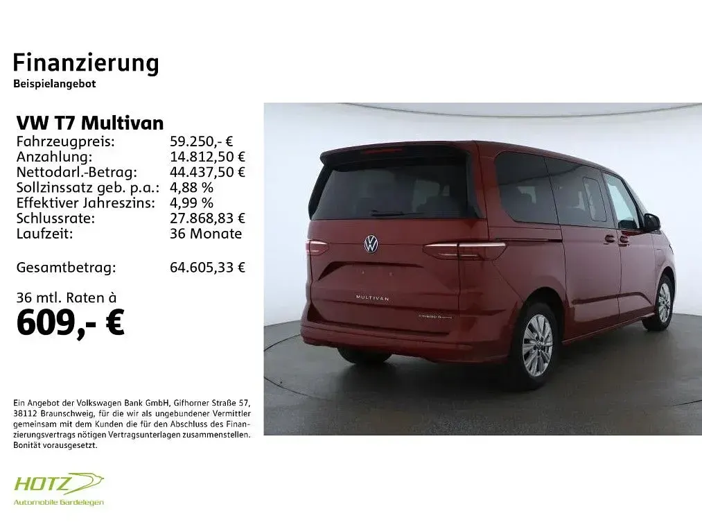Gebraucht VW Multivan Basis 177 PS (130 kW) 2025 Rot Van / Kleinbus