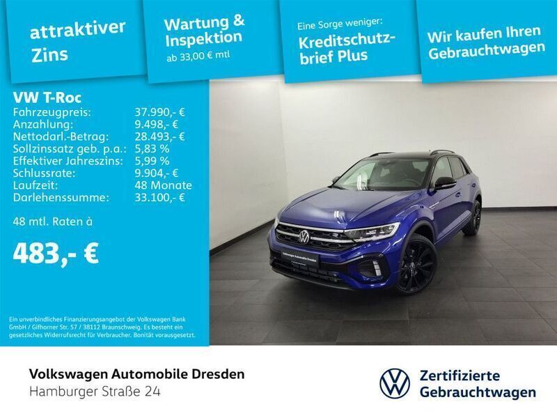 Blau Gebraucht 2025 VW T-Roc R-line SUV | 37.990 € (Teuer) - Bild 1/3
