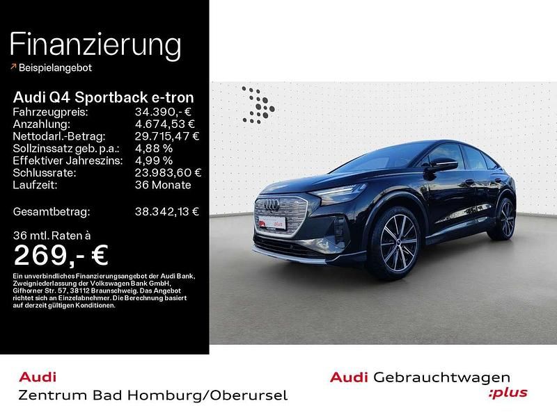 Mythosschwarz metallic Gebraucht 2022 Audi Q4 e-tron SUV | 34.390 € (Fairer Preis) - Bild 1/4
