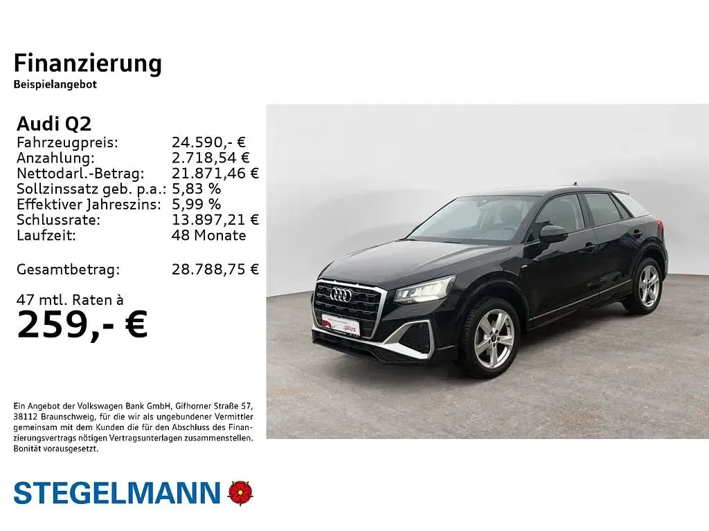 Gebraucht Audi Q2 S-Line 116 PS (85 kW) 2023 Schwarz SUV