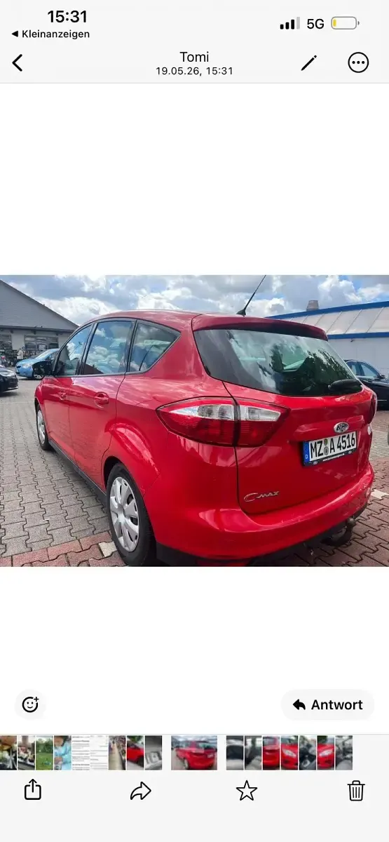 Używany Ford C-MAX 116 KM (85 kW) 2012 Czerwony Minivan