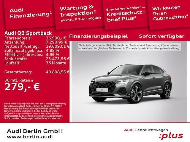 Chronosgrau metallic Gebraucht 2022 Audi Q3 Sportback S-Line SUV | 36.900 € (Fairer Preis) - Bild 1/3