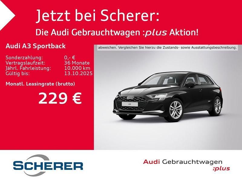 Schwarz Gebraucht 2025 Audi A3 Sportback Advanced Plus Limousine | 28.400 € (Fairer Preis) - Bild 1/4