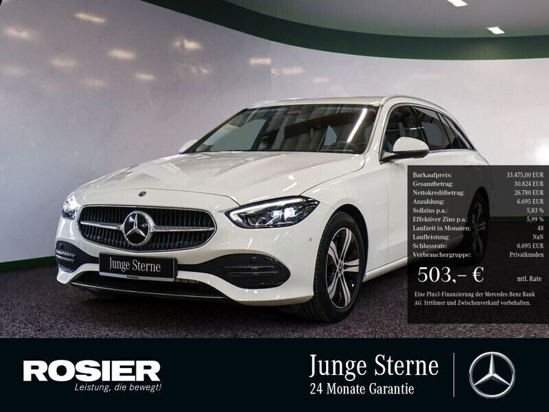 Weiss / polarweiß Gebraucht 2023 Mercedes C180 Advanced Kombi | 33.475 € (Guter Preis) - Bild 1/4