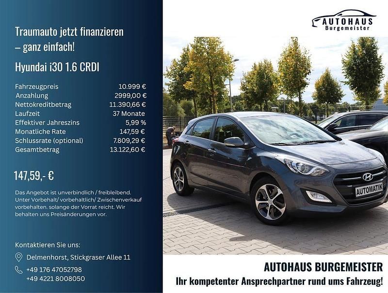 Grau Gebraucht 2017 Hyundai i30 Limousine | 10.990 € (Etwas zu teuer) - Bild 1/4