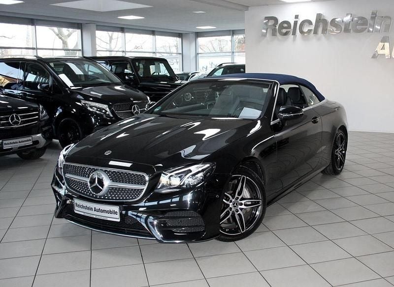 Obsidianschwarz (metallic) Gebraucht 2020 Mercedes E300 AMG Cabrio | 42.980 € (Fairer Preis) - Bild 1/4