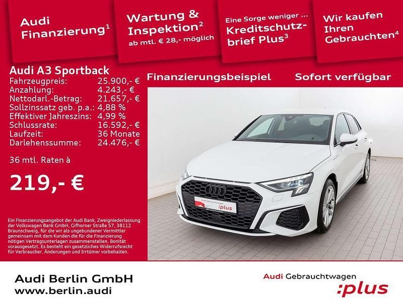 Ibisweiß Gebraucht 2022 Audi A3 e-tron S-Line Kleinwagen | 25.900 € (Guter Preis) - Bild 1/3