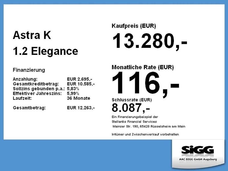 Gebraucht Opel Astra Elegance 145 PS (106 kW) 2020 Schnee weiss Limousine