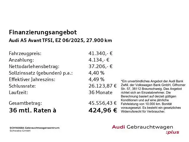 Gebraucht Audi A5 Sport 204 PS (150 kW) 2025 Gletscherweiß metallic Kombi